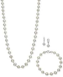 Check spelling or type a new query. Belle De Mer Sterling Silver Set Tin Cup White Cultured Freshwater Pearl Necklace Bracelet And Earrings Reviews Jewelry Watches Macy S