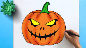 You'll carve an eye drawing. Easy Halloween Pumpkin Drawing How To Draw Halloween Pumpkin Easy Step By Step Youtube
