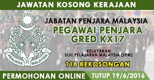 19 ka jarak jauh tetap beroperasi selama larangan mudik 2021, berikut daftarnya. Jawatan Kosong Kerajaan Pegawai Penjara Gred Kx17 118 Kekosongan Jawatan Kosong Terkini Negeri Sabah