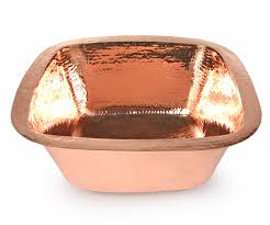 hammered square copper bar & prep sink