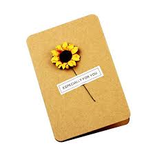 Learn how to make this very original birthday card. Queeni 3d Flower Happy New Year Greeting Cards Handmade Thank You Thanksgiving Birthday Kraft Paper Post Card Sunflower Buy Online In Burkina Faso At Burkinafaso Desertcart Com Productid 57314773