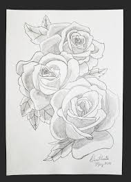 Rose Bunch Drawing Three Rose Heads Drawing Roses Drawing Rose Wall Art Rose Sketch Rose Art Flower Wall Art Flower Dra Roses Drawing Flower Art Flower Drawing