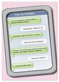 Text Message Birthday Invitation Sms Party Invitations Sweet 16 Text Me Sweet 16 Invitations Unique Birthday Invitations Sweet Sixteen Parties