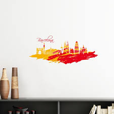 El bar la esquinica de barcelona es uno de los bares más emblemáticos y conocidos de la ciudad por su ambiente mañico y, sobre todo, por sus patatas bravas. Hand Bemalt Stadt Silhouette Rot Gelb Barcelona Art Entfernbare Aufkleber Diy Tapete Fur Zimmer Aufkleber Aliexpress