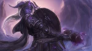 Download Wallpapers Download 2560x1440 Women Horns Fantasy Art Draenei Warriors Warcraft Upscaled 1920x1080 Wallpaper World Of Warcraft Warcraft Warcraft Art