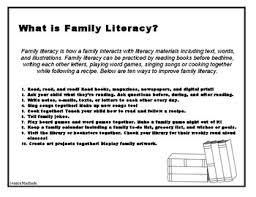 What Is Family Literacy By Jessicadwilliams Teachers Pay Teachers