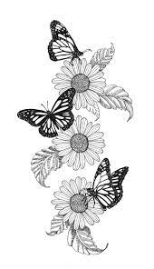 Monarch And Flowers Butterfly Sleeve Tattoo Sunflower Tattoos Tattoos