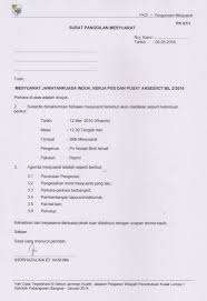 Tajuk utama perkara berbangkit yang dibincangkan. Contoh Surat Panggilan Mesyuarat Pemilihan Murid Prasekolah Contoh Surat