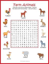 No Prep Farm Animal Word Search Fun Animal Activities For Kids Farm Animals Activities Farm Animals For Kids