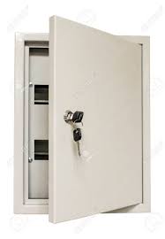 We are offering white metal box to our clients with these bedside tables, style & luxury are too close in your bedroom. Distribution Metal Box With Door And Lock For Mounting Electrical Stock Photo Picture And Royalty Free Image Image 26041712