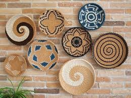 Ensemble De 8 Panier De Decor De Mur Africain Inspire Plaques En Osier Paniers Muraux Boho Boho Panier Mu Panier Mural Paniers Sur Mur Decoration De Panier