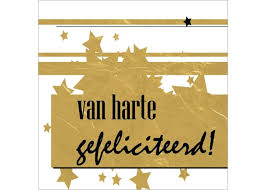 Felicitatiekaart Van Harte Gefeliciteerd Goud Zwart Sterren Online Kaarten Bestellen