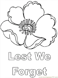 Poppy flower memorial day coloring page. Remembrance Day Coloring Pages Coloring Home