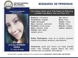 Solicitamos tu colaboración y #RT para localizar a Citlali Moreno Pérez.  Fue vista por última vez en San Luis Potosí, SLP.