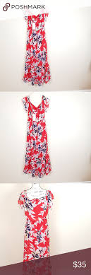 Japna Women S Red Floral Maxi Dress Medium New S Red Floral Maxi Dress Floral Maxi Dress Floral Maxi