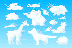 Vector 3d Animal Shaped Clouds Clouds Cloud Illustration Graphic Design Pattern