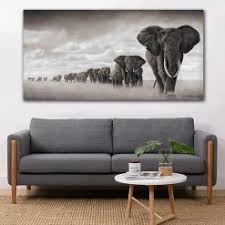 Tableau elephant noir blanc moderne design afrique animaux peinture pop art balestra. Tableau Avec Des Elephants Noir Et Blanc Panoramique