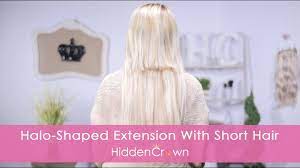 Halo Shaped Extension With Short Hair Hidden Crown Short Hair Styles Hair Extensions For Short Hair Halo Hair Extensions