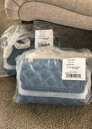 New Authentic Tory Burch 64421 Bluewood Pancake Medium Barang Mewah Tas Dompet Di Carousell