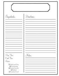 Image Result For Recipe Page Template With Room For Picture Recipe Book Diy Recipe Cards Template Recipe Template For Word