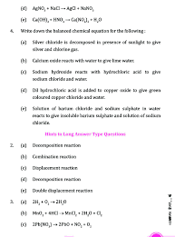 Class 10 Science Chemical Reactions And Equations Notes Important Questions Practice Paper Aglasem Schools