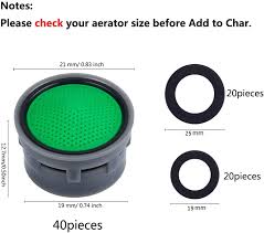 The aerators are approximately the diameter of a quarter (standard), a nickel (junior), and a dime (tom thumb). Buy 40 Pieces Faucet Aerator Flow Restrictor Insert Faucet Aerators Replacement Parts For Bathroom Or Kitchen Red 2 2 Gpm And Green 1 5 Gpm Online In Hong Kong B07s5kysfz