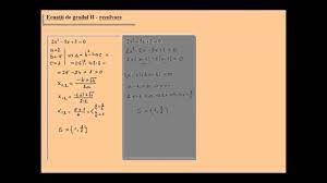 Exercitii Rezolvate Ecuatia De Gradul 2 Lic Ecuatia2 2 Youtube