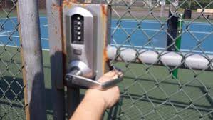 Chain link fence sale manufacturer and wholesale prices materials supply company for chain link fence, vinyl , aluminum, ornamental, and cedar wood fences. Chain Link Fence Gate Combination Lock Chain Link Fence Gate Fence Gate Chain Link Fence