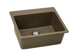Elkay has been a trusted name in stainless steel since 1920. Elkay Elg2522wh Gourmet Top Mount Single Bowl Kitchen Sink White Pictured In Mocha Faucetdepot Com