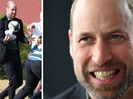 Prince William shows off rugby skills during school visit in Cape Town