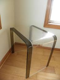 Vintage Lucite Waterfall Side Table Clear With Smoke Trim Etsy Vintage Lucite Furniture Acrylic Furniture Lucite Furniture