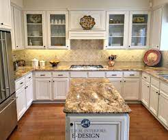 Oak kitchen cabinets with white granite countertop. Painting Kitchen Cabinets How To Pick The Best Paint Colour Kylie M Interiors
