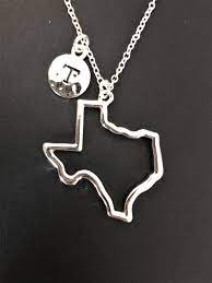 Texas State Necklace Texas State Outline Shaped Pendant Etsy Texas State Necklace State Necklace Texas Jewelry