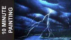 Painting Storm Clouds And Lightning With Acrylics In 10 Minutes Sky Painting Canvas Painting Tutorials Night Sky Painting