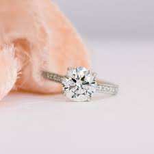 This gorgeous art deco filigree antique style castle engagement ring setting for a 1/2 carat round or asscher diamond is crafted in 18k white gold,. Channel Setting Custom Lab Diamond Engagement Ring