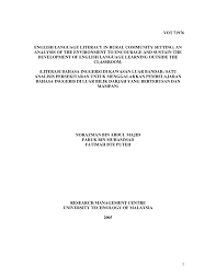 Ujarnya, disebabkan kepadatan penduduk yang semakin memberangsangkan, ia. Pdf English Language Literacy In Rural Community Setting An Analysis Of The Environment To Encourage And Sustain The Development Of English Language Learning Outside The Classroom