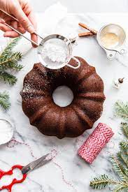 Recipes you need to make this christmas village bundt cake (bundt cake pan) : Gingerbread Bundt Cake With Eggnog Whipped Cream A Beautiful Plate