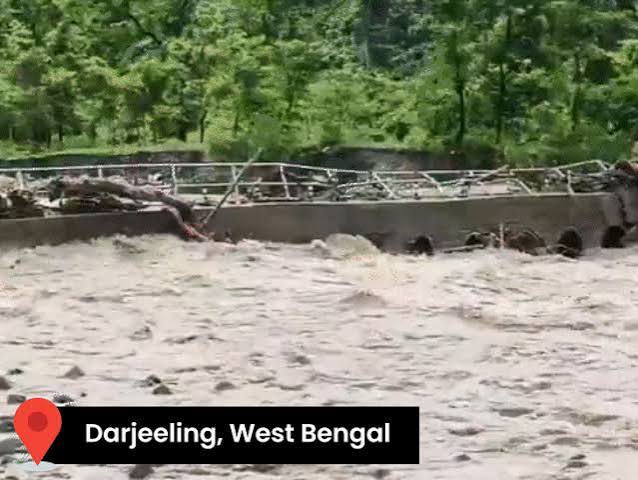 Heavy Rains Trigger Landslides and Bridge Collapse in Darjeeling; Kolkata Waterlogged