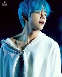 He S Hot With Blue Hair Taehyung Kim Taehyung Blue Hair