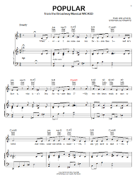 Free printable sheet music for easy piano on this site you will find a collection of popular public domain melodies arranged for easy piano solo and also new compositions with printable pdf scores for beginners and intermediate players. Stephen Schwartz Popular From Wicked Sheet Music Pdf Notes Chords Musical Show Score Piano Vocal Guitar Right Hand Melody Download Printable Sku 28375