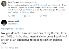 A lump sum in profit for the electric vehicle company. Elon Musk Confirms He Owns Bitcoin Has Not Sold Any Tesla Intends To Hold Btc Long Term Sold Some To Prove Liquidity Featured Bitcoin News