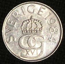 Texten sverige och valören 5 kronor. 5 Kronor 1984 Carl Xvi Gustaf 1973 Present Sweden Coin 1921