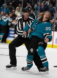 Marcus sorensen signed a 2 year / $3,000,000 contract with the san jose sharks, including a $150,000 signing bonus, $3,000,000 guaranteed, and an annual . Linesman Brian Mach Left Restrains San Jose Sharks Marcus Sorensen During A Fight In The Thi Las Vegas Review Journal