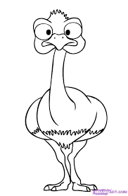 How To Draw An Ostrich Step By Step Cartoon Animals Animals Free Online Drawing Tutorial Cartoon Drawings Of Animals Bird Drawings Whimsical Art Paintings