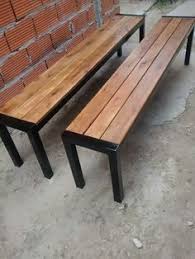 Bancos En Hierro Y Madera Reforzado 2 M De Largo 4 552 17 Muebles De Metal Sillas Madera Y Metal