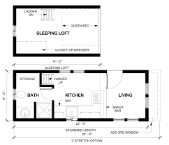 Floorplan Kilimanjaro Like The 2 Stretch Option Add A Murphy Bed Downstairs Use Upper For Guests Storage Mini House Plans Mini House House Floor Plans