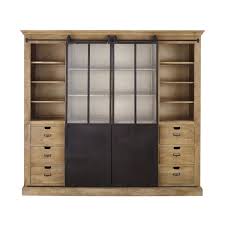 Germain Bibliotheque 2 Portes En Manguier Massif Et Metal H200 X L220 X P47 Cm 145 6 Kg Mai Bibliotheque Maison Du Monde Meuble Rangement Maison Du Monde