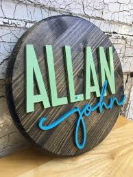 12 Wood Circle Sign Custom Made Name Round Sign 3d Name Nursery Name Sign Wood Decor Wood Circles Name Signs Wood Signs
