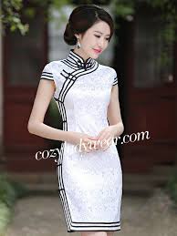 White Short Cotton Qipao Cheongsam Dress Qipao Dress Dresses Cheongsam Dress