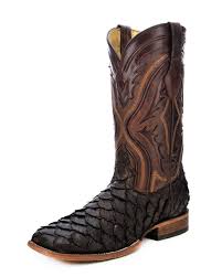 Men S Pirarucu Fish Wide Square Toe Boot Cowboy Boots Square Toe Boots Mens Cowboy Boots